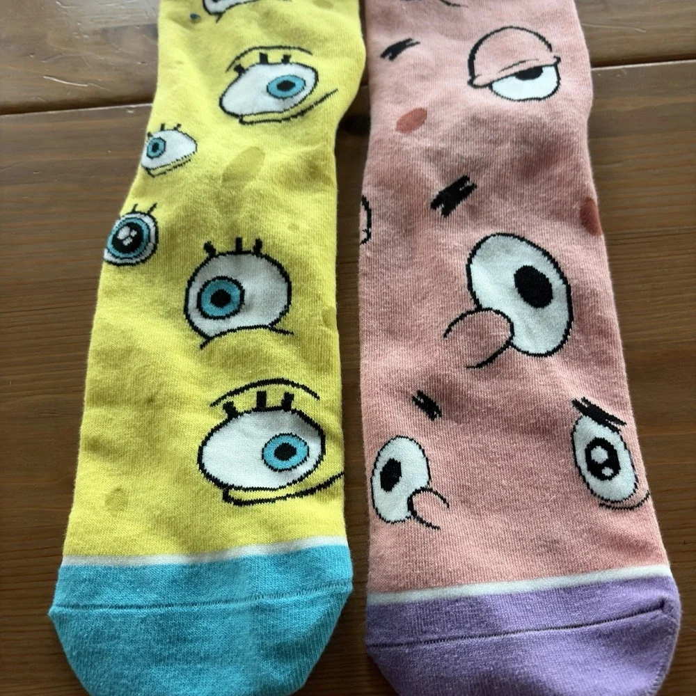 Odd Sox SpongeBob SquarePants Crew‎ Socks Patrick Faces Novelty NWT